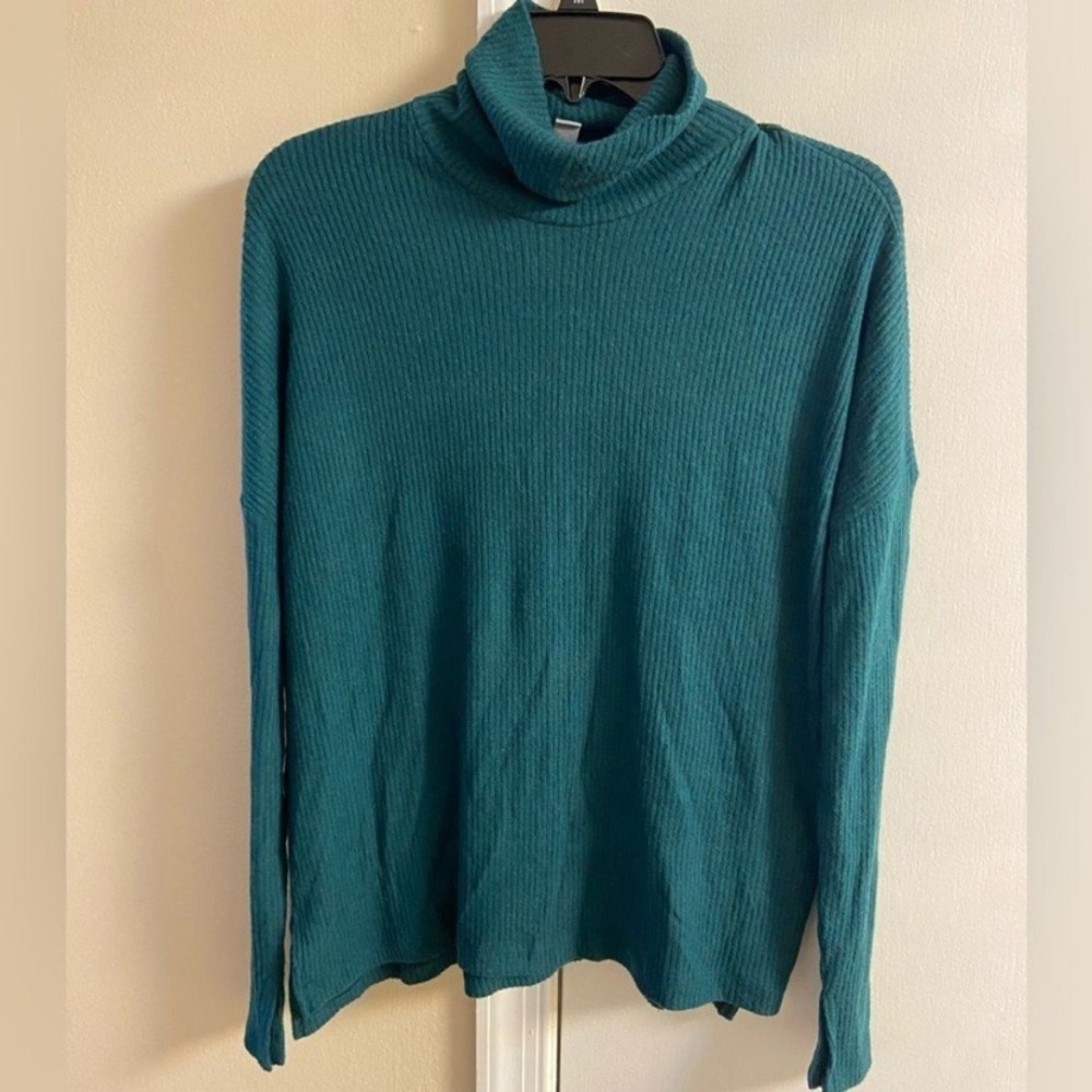 Aerie Deep Teal turtleneck Neck Sweater ribbed XS/S NWT